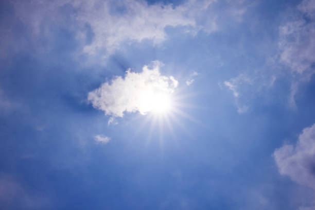 istock The sunbeam spread over clouds in the sky 884364346