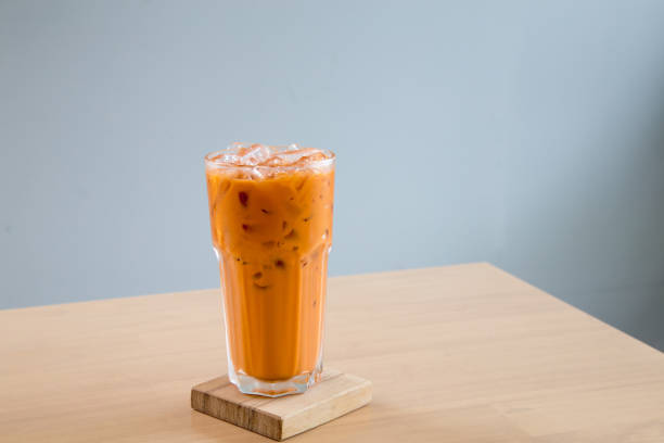 Sweet iced thai milk tea Kind of ice beverage tea with milk stock pictures, royalty-free photos & images