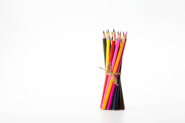 istock Bunch of colored pencils made from twigs 884374304