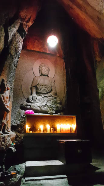 istock Stone buddhist statue in south korea 884383624