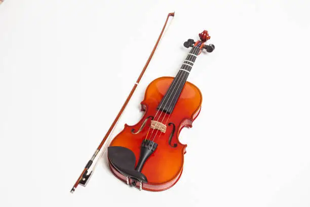 Photo of Violin in a white background