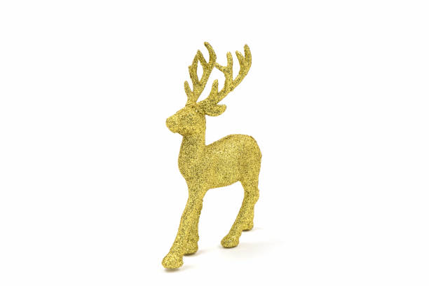 istock Gold reindeer christmas. 884387560