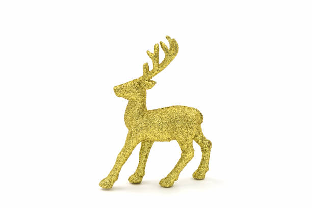istock Gold reindeer christmas. 884387588