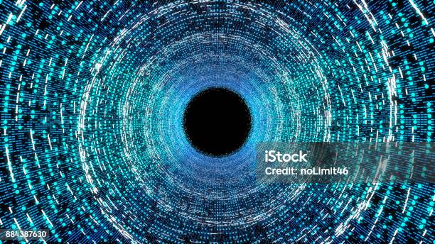 Abstract Background With Technology Tunnel Stock Photo - Download Image Now - Circle, Connection, Pipeline