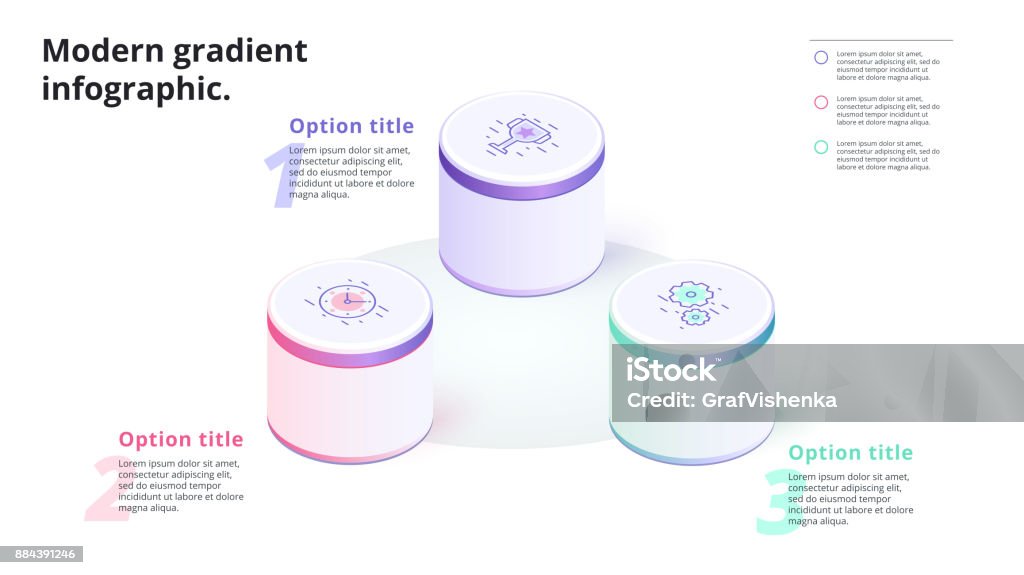 Process Infographic 3d Business 3 Step Process Chart Infographics With 3d Columns Circ Stock ...