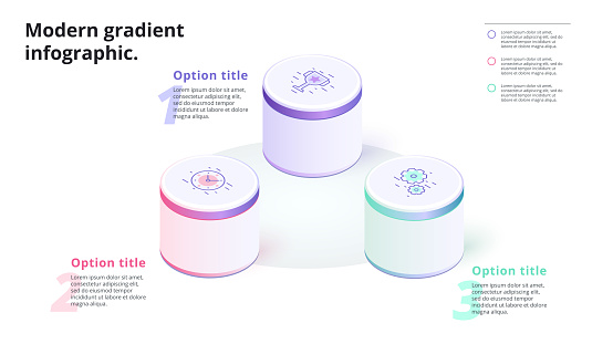 Three Column Process Image Business 3 Step Process Chart Infographics With 3d Columns Circ Stock ...