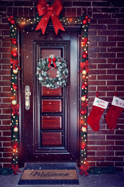 istock Festive Christmas door 884447392