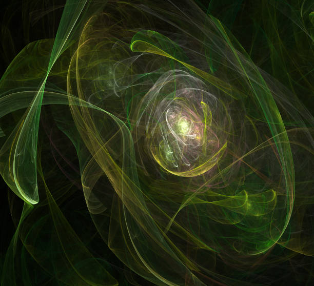 istock Green space age style abstract background, fractal art. 884462550