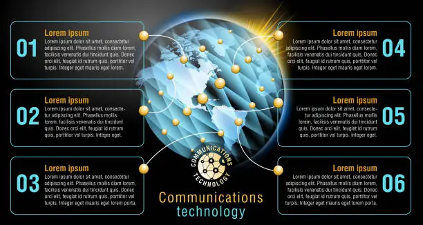 Vector illustration of Global communications.