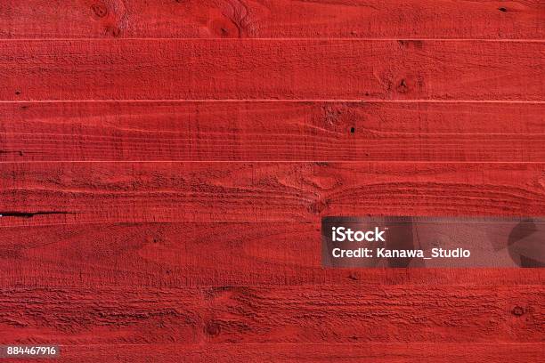 Red Painted Wood Textured Stock Photo - Download Image Now - Red, Wood - Material, Textured