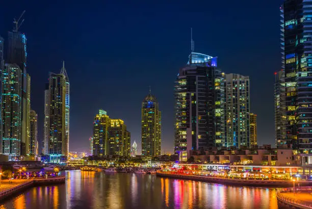 Photo of Nightlife in Dubai Marina. UAE. November 14, 2012