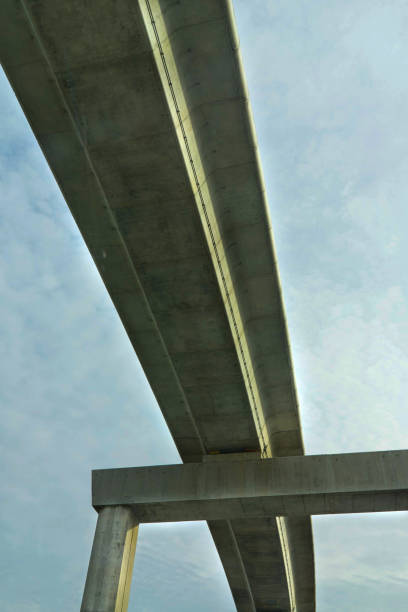 istock under view of sky train track look up concrete architecture 884477152