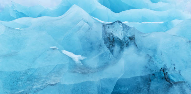 istock Texture of glacier ice in close-up detail 884483776