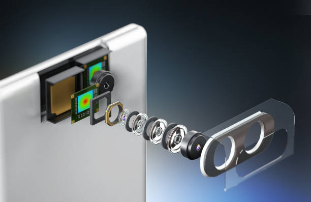 Detailed cross-section illustration of a smartphone camera