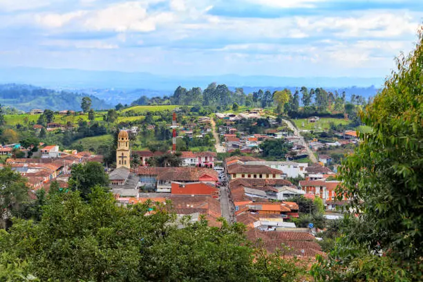 View of the colonial town of Salento, Colombia.