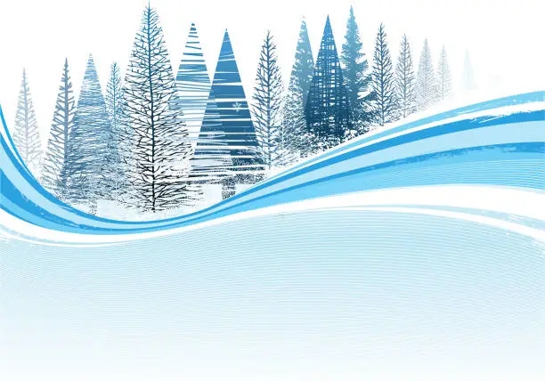 Vector illustration of winter landscape