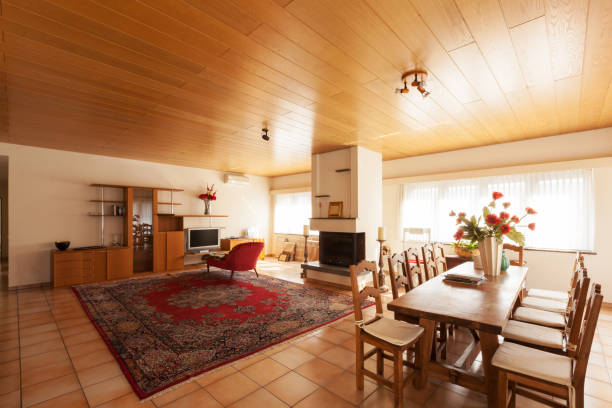 istock Modern house interior, living room 884499216
