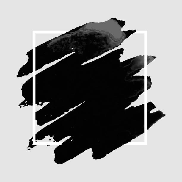 istock Brush strokes in watercolor, enclosed in square 884499442