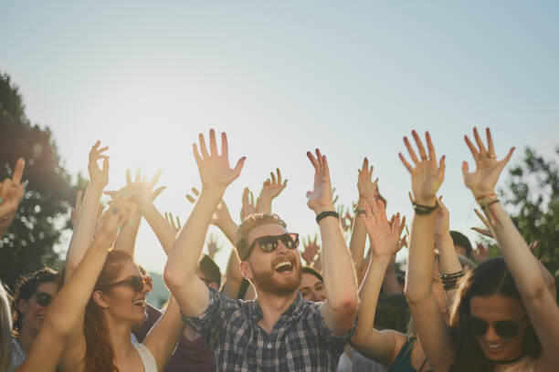 istock Group of people dancing at the party 884503016