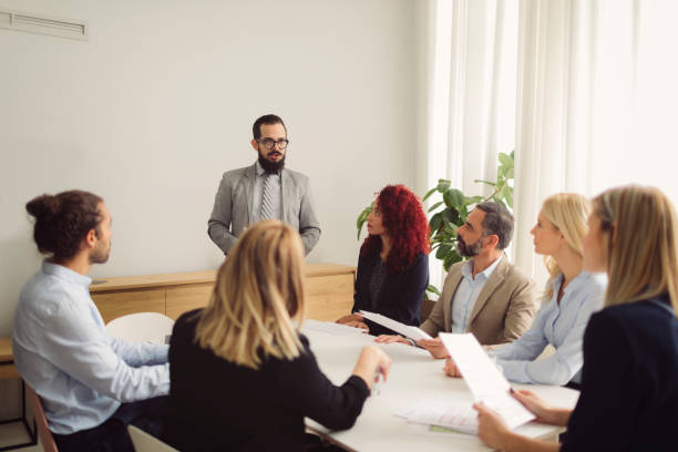 istock Business People On Meeting In Board Room 884505408