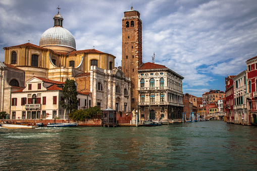 Beautiful panorama of the Grand Canal in Venice, Italy.