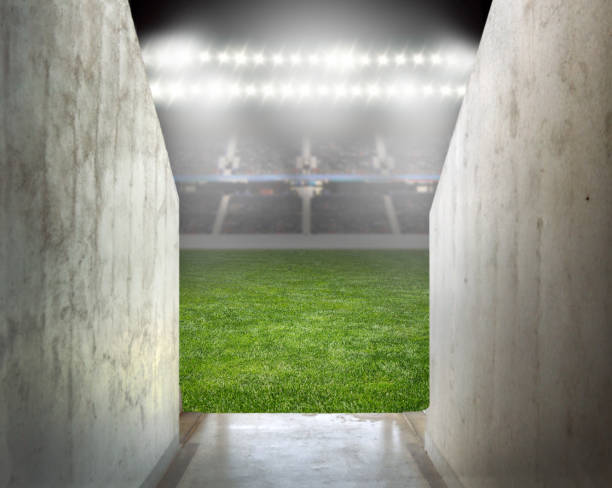 spotlights at the soccer arena