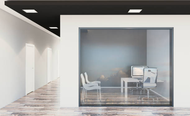istock Modern office Cabinet. Meeting room. 3D rendering. 884556470