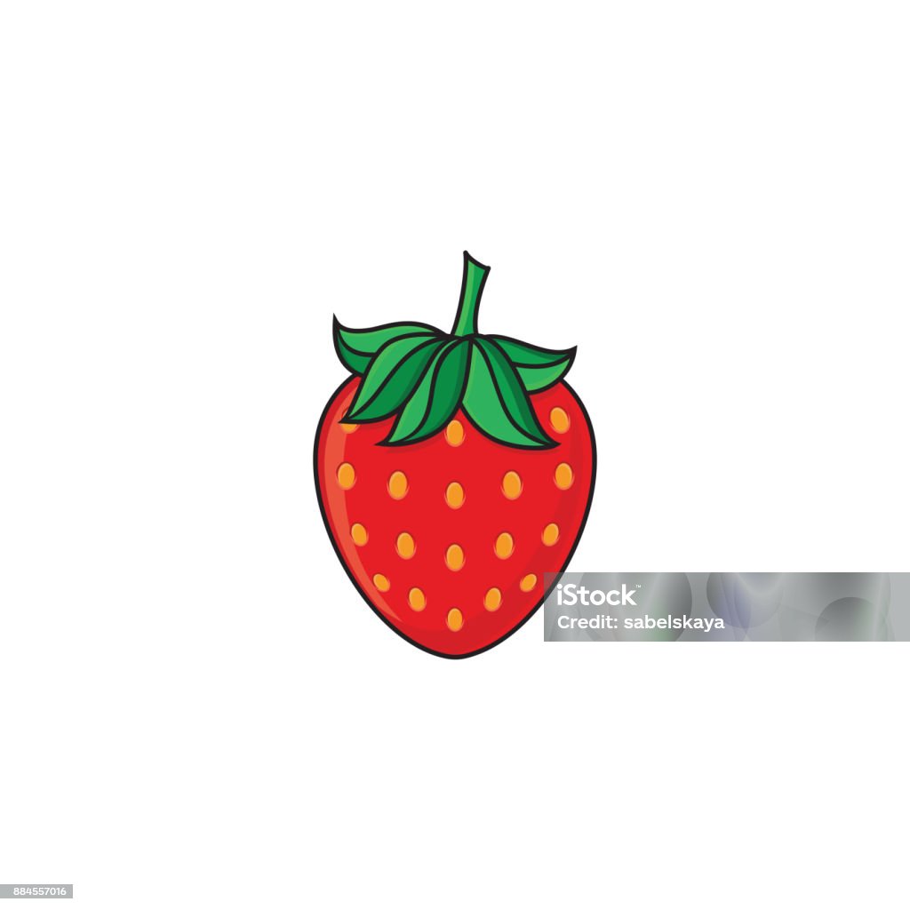 vector flat sketch style red fresh ripe strawberry vector flat sketch style red fresh ripe strawberry. Isolated illustration on a white background. Healthy vegetarian eating, dieting and lifestyle design object. Active Seniors stock vector