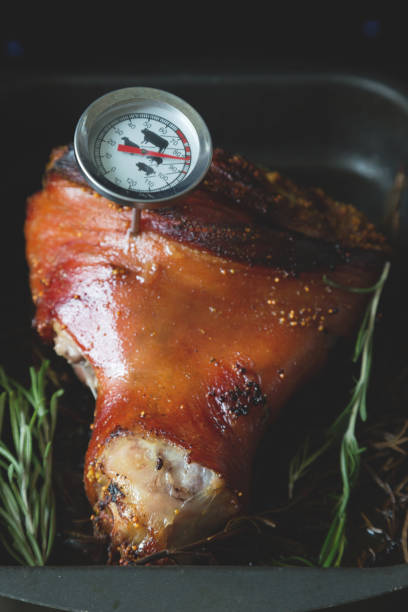 istock Preparation of meat. Thermometer for meat 884563770