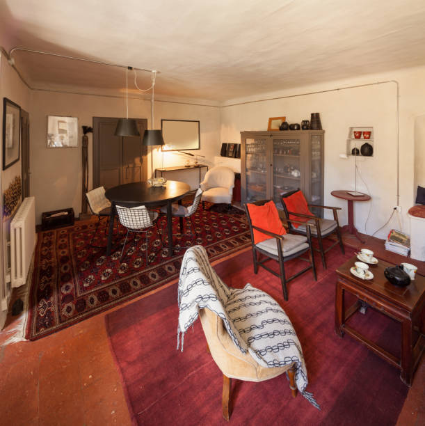 istock Furnished house vintage, living room 884590656