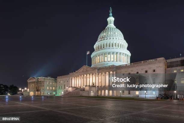 Us Capitol Building At Night In Washington Dc Stock Photo - Download Image Now - Capitol Building - Washington DC, Night, Washington DC