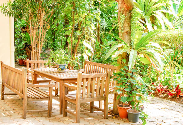 istock patio at green garden 884626216