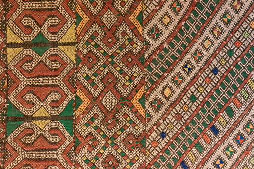 carpet from morocco pattern detail oriental design top view