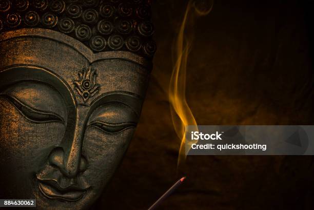 Buddha Face Stock Photo - Download Image Now - Buddha, Incense, Hinduism