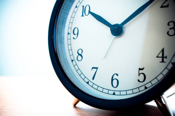 istock Closeup of Retro alarm clock with twelve o'clock. Time is indefinite continued progress of existence, events that occur in apparently irreversible succession from past through present in to the future 884647352