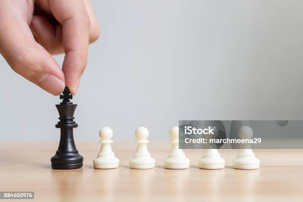 Different Pawn Chess Board Game Leadership Business Unique Think Different Individual And Standing Out From The Crowd Concept Stock Photo - Download Image Now