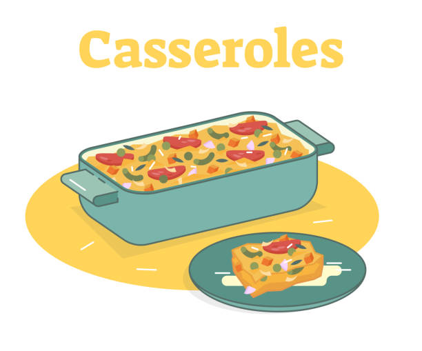ilustraciones, imágenes clip art, dibujos animados e iconos de stock de ilustración de alimentos de cazuela - guso