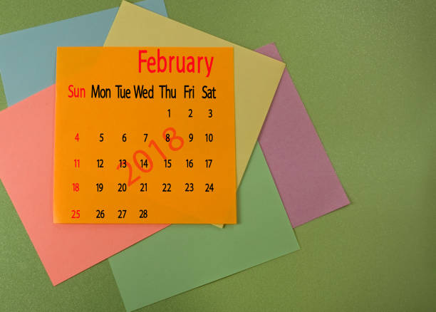 istock calendar for February 2018 closeup 884651468