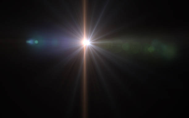 istock abstract vertical lens flare light over black background 884656772