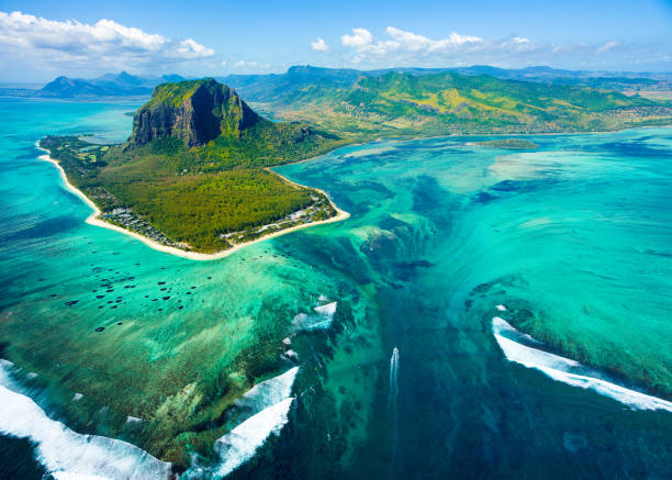 istock Aerial view of Mauritius island 884657010