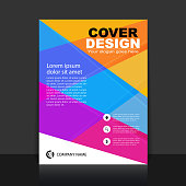 istock Abstract colorful business flyer, cover, brochure design template 884663310
