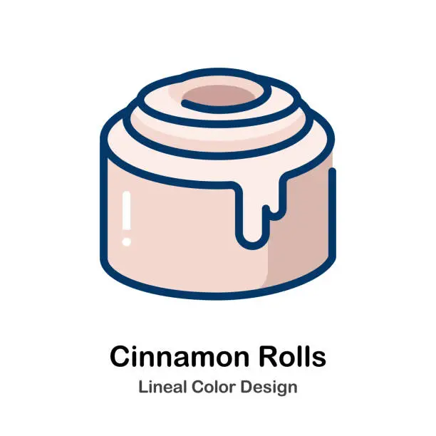 Vector illustration of Cinnamon Rolls Lineal Color Illustration