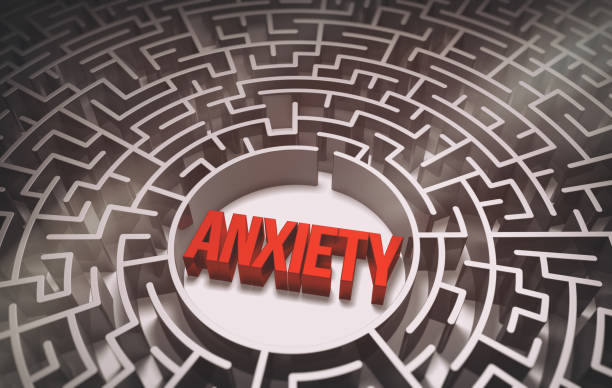 istock Maze concept with focus on Anxiety 884671152