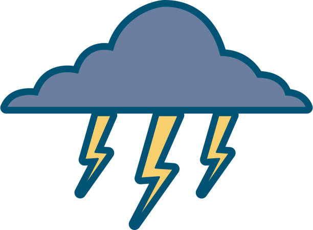 ilustrações, clipart, desenhos animados e ícones de nuvem relâmpago parafuso tempestade natural do clima - lightning strike