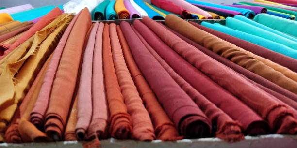 istock Selection of colorful fabrics 884682608