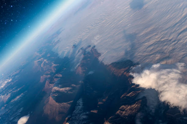 istock Earth at night with stars lights, deep space imagination, fantasy 884769176
