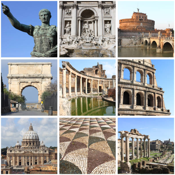 istock Collage of landmarks of Rome 884800400