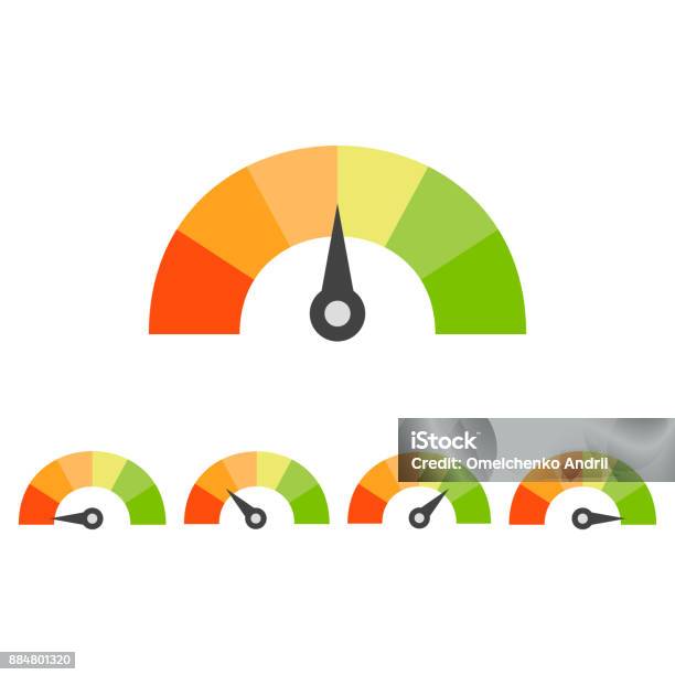 Ensemble De Cote De Compteur De Vitesse Notion De Score De Crédit Vecteurs libres de droits et plus d'images vectorielles de Cote de crédit