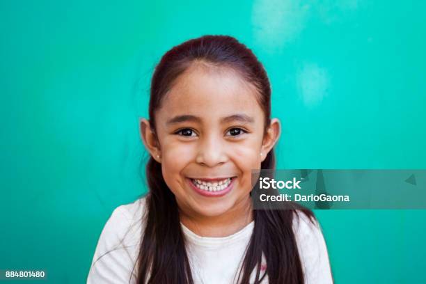 Girl With A Smiley Face Stock Photo - Download Image Now - Child, Mexico, Latin American and Hispanic Ethnicity
