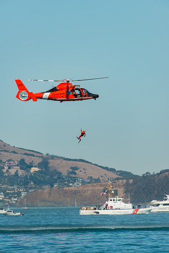 Coast guard and police patrol the San Francisco Ca. Bay Oct 8, 2017